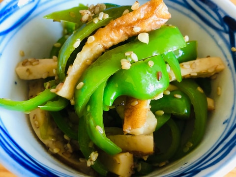 作り置きやお弁当にも☆ピーマンとちくわのごま炒め